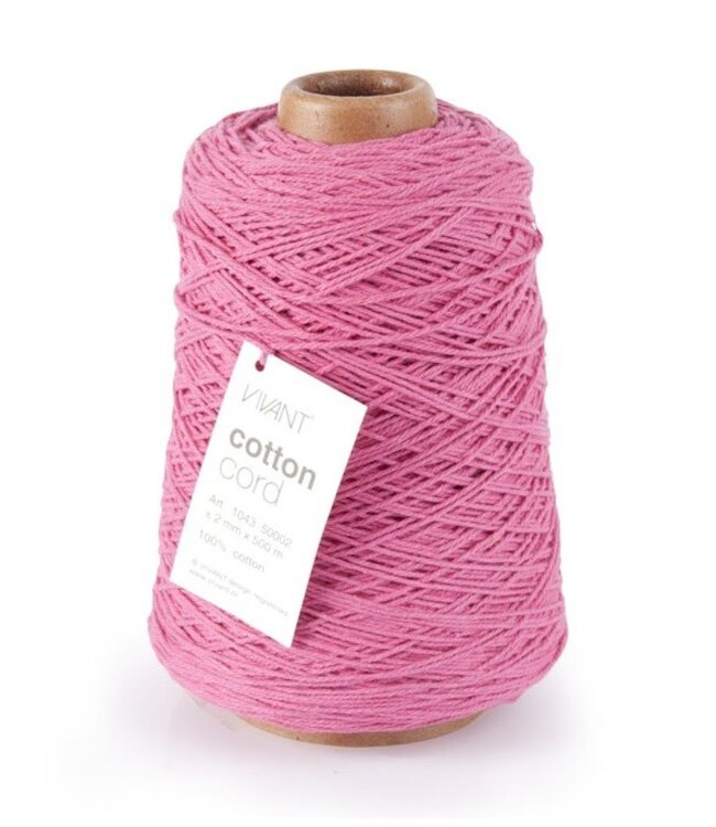 Fuchsia thread Cotton Cord 2mm | Length 500 meters | Can be ordered per piece