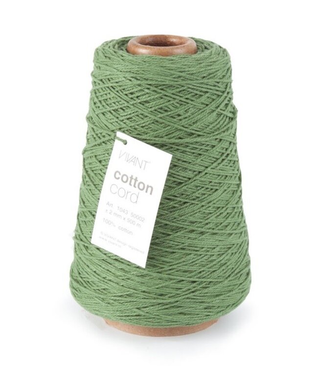 Green thread Cotton Cord 2mm | Length 500 meters | Can be ordered per piece