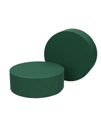 Groen steekschuim Basic Cilinder diameter 20*7 centimeter (x2)
