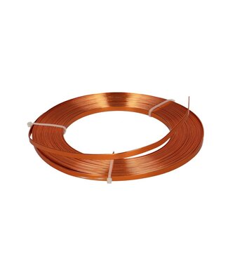 Orange wire Aluminum flat 5mm | Length 10 meters (x1)