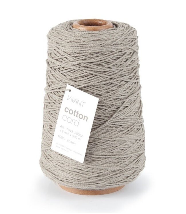 Gray thread Cotton Cord 2mm | Length 500 meters | Can be ordered per piece