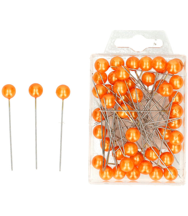 Orange pins Pearl d10*60mm | Per 50 pieces