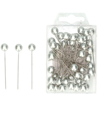 Epingles argentées Perle d10*60mm (x50)