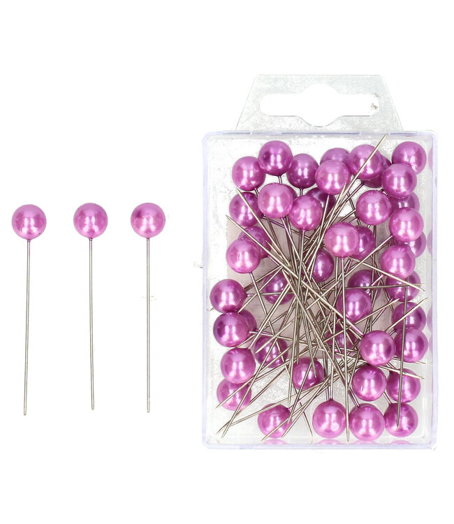 Epingles violettes Perle d10*60mm | Par 50 pièces