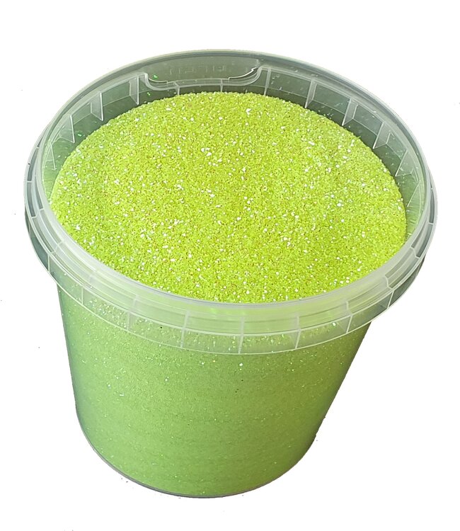 Fijne groene glitters | 400 gram in emmer | Maat: 1/64 - 0,6 mm - 15 Hex