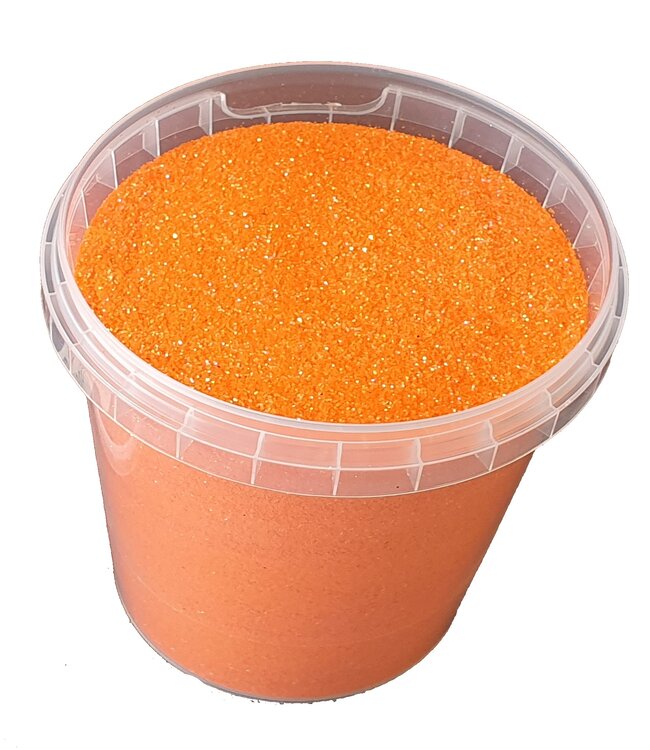 Fijne oranje regenboog glitters | 400 gram in emmer | Maat: 1/64 - 0,6 mm - 15 Hex