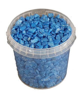 Decorative stones | 1 litre bucket | blue (x6)