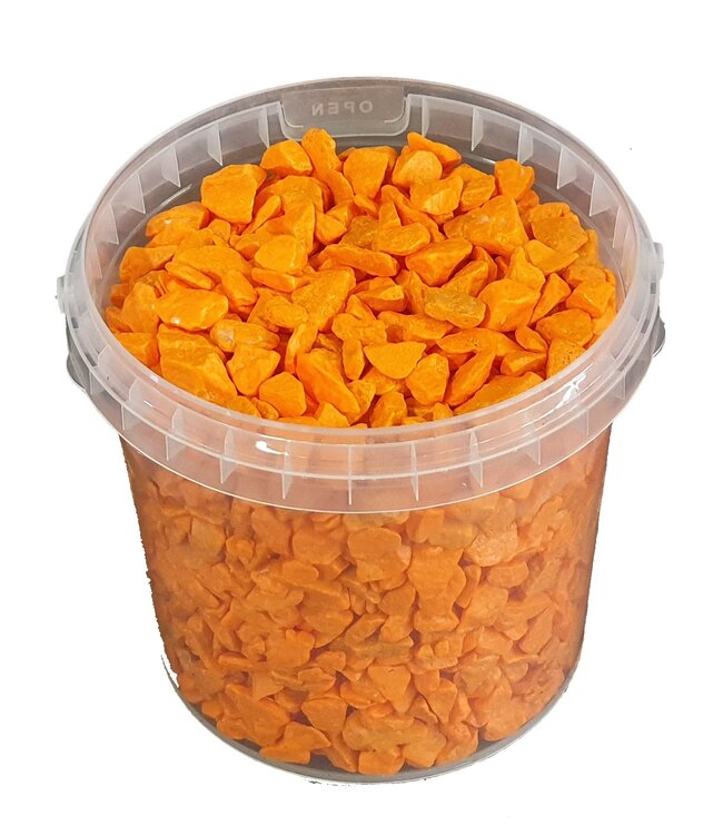 Decorative stones | 1 litre bucket | Colour: orange (x6)