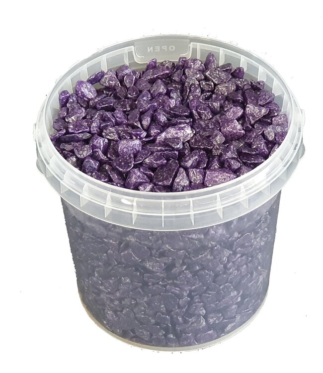 Pierres décoratives | Seau de 1 litre | Couleur : violet (x6)