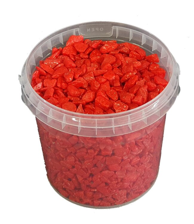 Decorative stones | 1 litre bucket | Colour: red (x6)