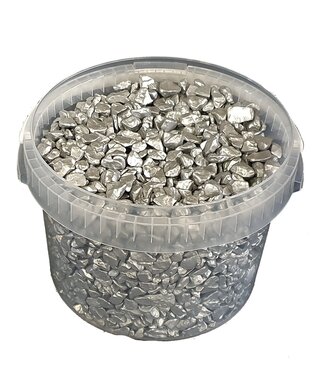 Decoratieve steentjes | 3 liter emmer | zilver (x1)