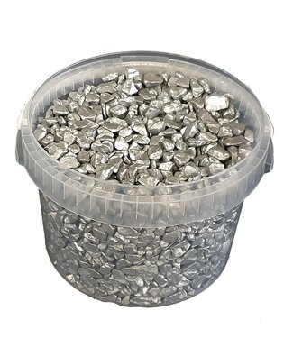 MyFlowers Decorative stones | 3 litre bucket | silver (x1)