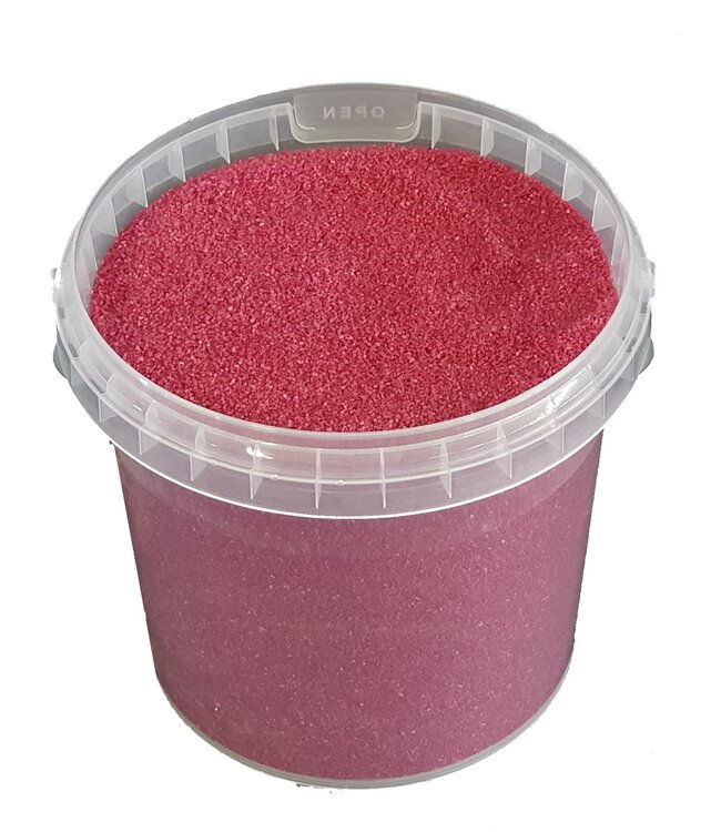 Bucket quartz sand | packed per litre | Colour: cerise (x6)