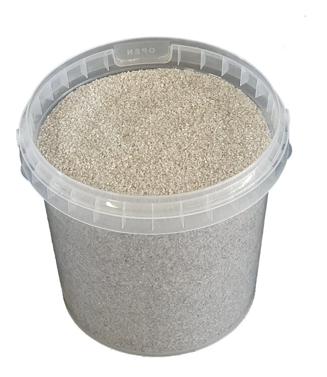 Seau de sable de quartz | emballé par litre | Couleur : gris clair (x6)