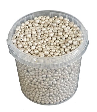 Terracotta pearls | bucket 1 litre | beige (x6)