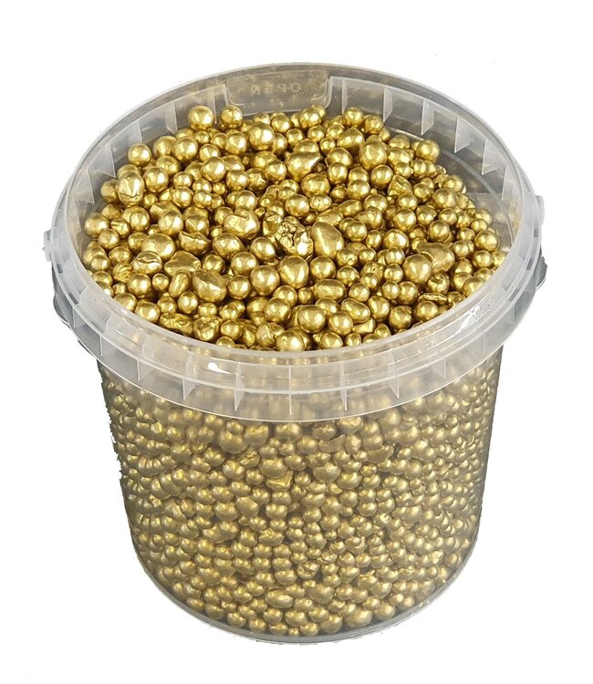 Terracotta pearls | bucket 1 litre | Colour: Gold (x6)