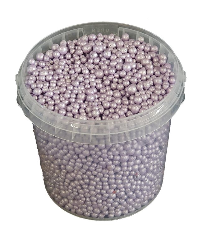 Terracotta pearls | bucket 1 litre | Colour: lilac (x6)