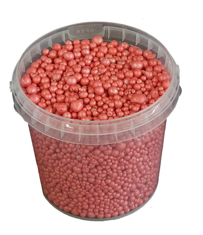 Terracotta pearls | bucket 1 litre | Colour: red (x6)