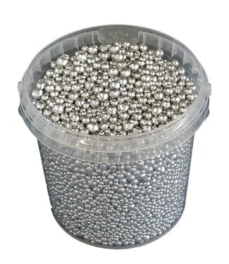 Terracotta pearls | bucket 1 litre | silver (x6)