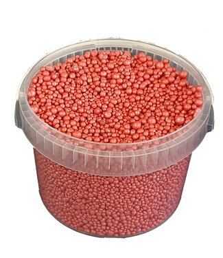 Terracotta pearls | bucket 3 litres | red (x1)