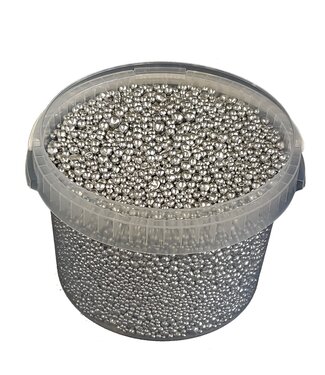 Terracotta pearls | bucket 3 litres | silver (x1)