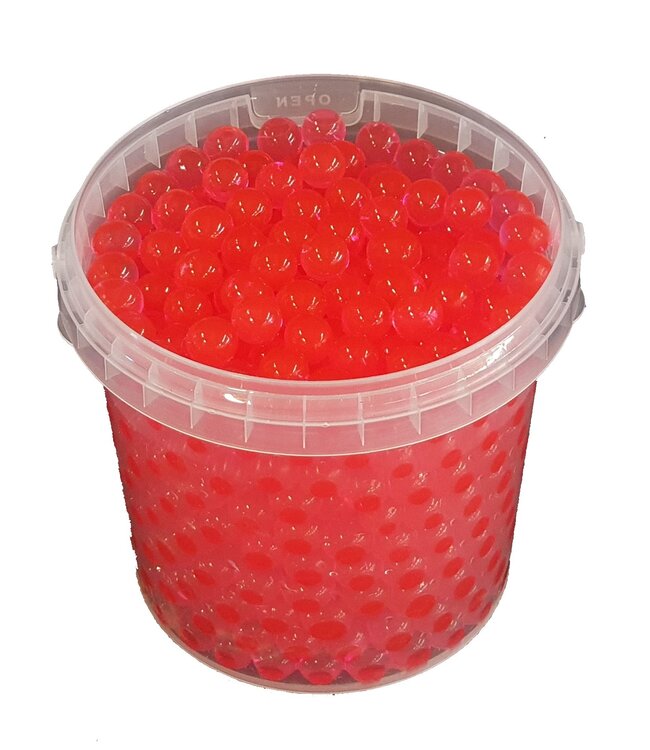 Perles de gel | Seau de 1 litre | Couleur : cerise (x6)