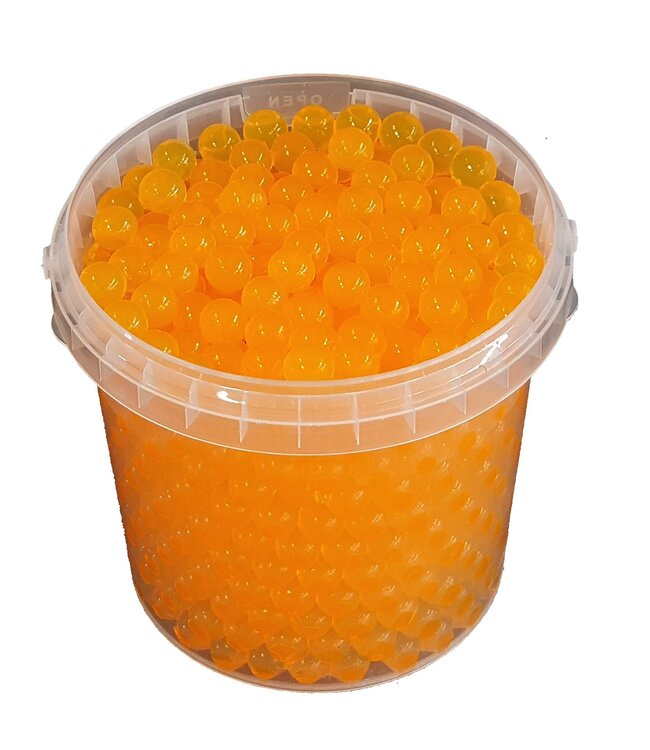 Perles de gel | Seau de 1 litre | Couleur : orange (x6)