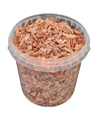 Decorative wood chips | 1 litre bucket | Copper-coloured (x6)