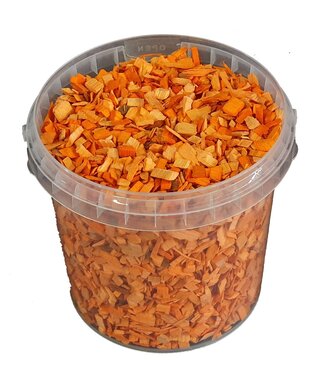 Decorative wood chips | 1 litre bucket | orange (x6)