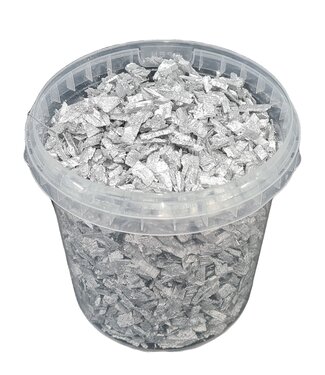 Decorative wood chips | 1 litre bucket | Silver (x6)