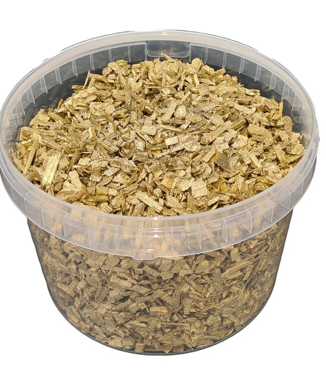 Decorative wood chips | 10 litre bucket | Colour: Gold (x1)