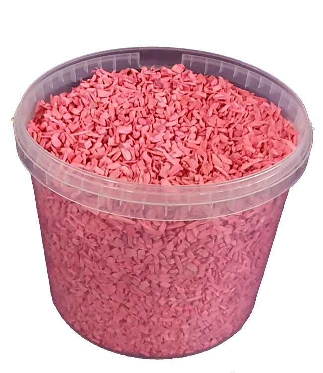Decorative wood chips | 10 litre bucket | Colour: Pink (x1)