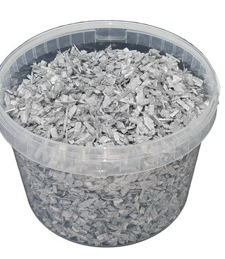 Decorative wood chips | 10 litre bucket | Silver (x1)