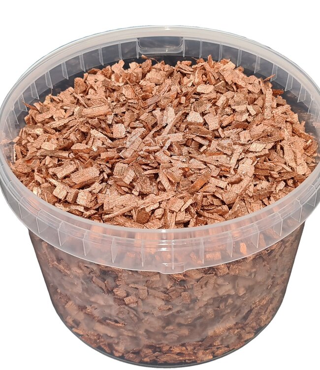 Decorative wood chips | 3 litre bucket | Colour: Copper-coloured (x1)