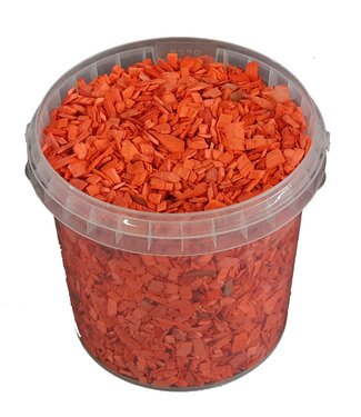 Decorative wood chips | 1 litre bucket | red (x6)