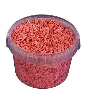 Decorative wood chips | 3 litre bucket | Pink (x1)
