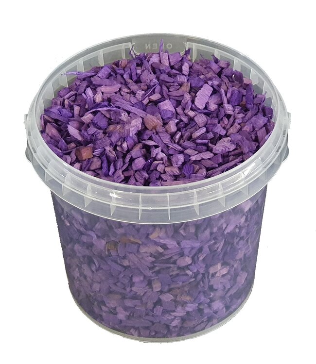 Decorative wood chips | 1 litre bucket | Colour: Purple (x6)