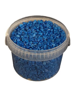 Decoratieve steentjes | 3 liter emmer | blauw (x1)