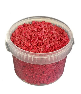 Decorative stones | 3 litre bucket | red (x1)