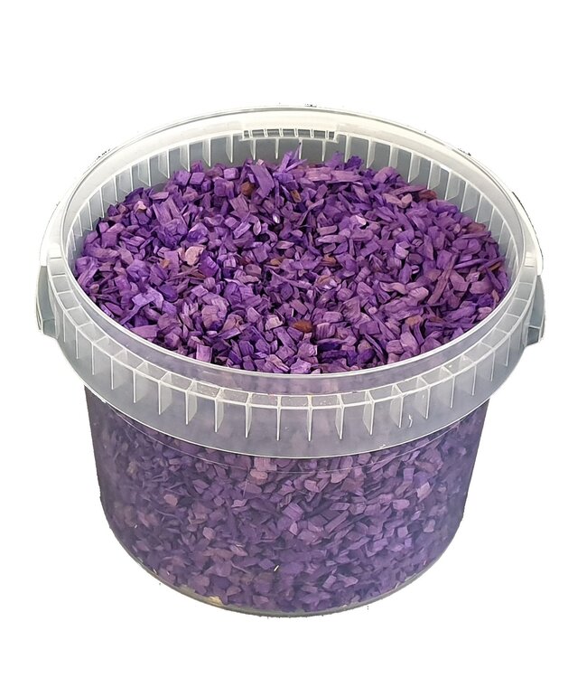 Decorative wood chips | 3 litre bucket | Colour: Purple (x1)