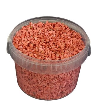Decorative wood chips | 3 litre bucket | Frosted Pink (x1)