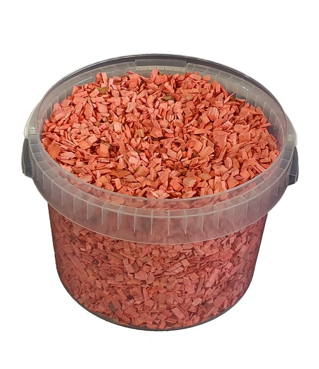 Decorative wood chips | 3 litre bucket | Colour: Frosted Pink (x1)