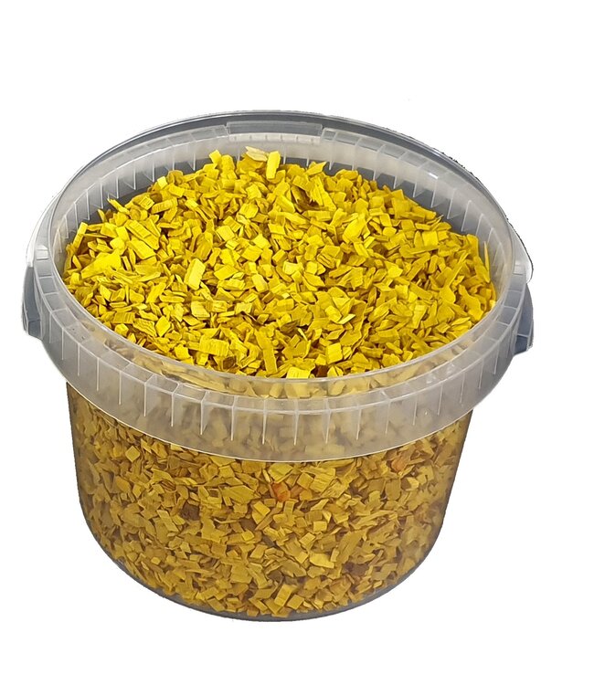 Decorative wood chips | 3 litre bucket | Colour: yellow (x1)
