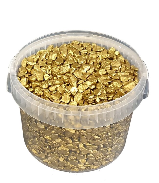 Decoratieve steentjes | 3 liter emmer | Kleur: Goud (x1)