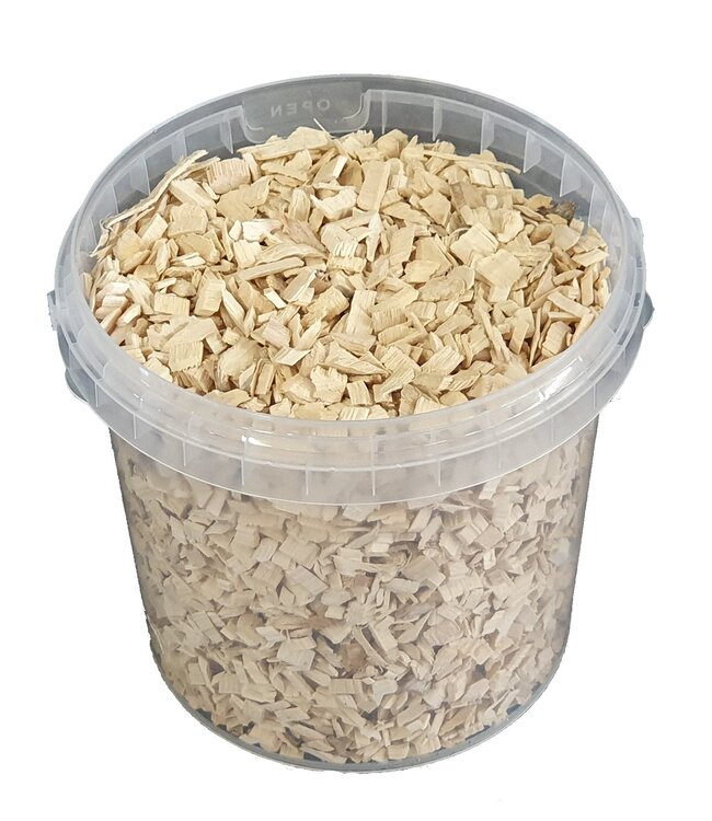 Decorative wood chips | 1 litre bucket | Colour: frosted white (x6)