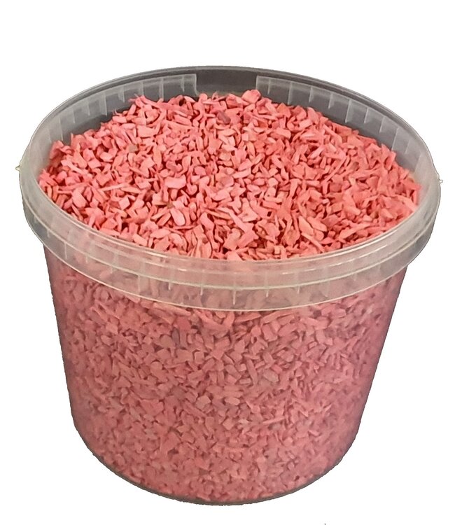 Decorative wood chips | 10 litre bucket | Colour: Frosted Pink (x1)