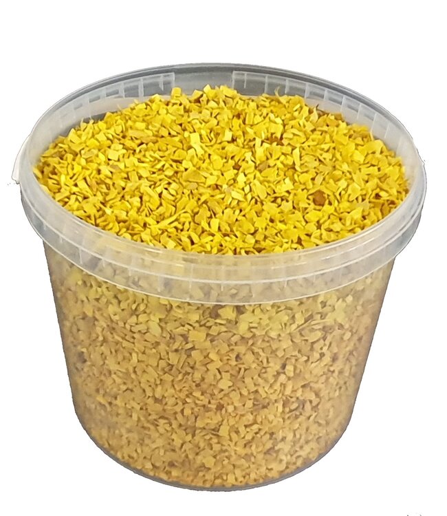 Decorative wood chips | 10 litre bucket | Colour: yellow (x1)