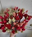 Bouquet of Phalaris in different shades of red