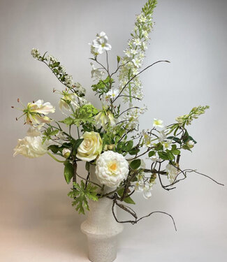 Boeket zijden bloemen "White Lightning"