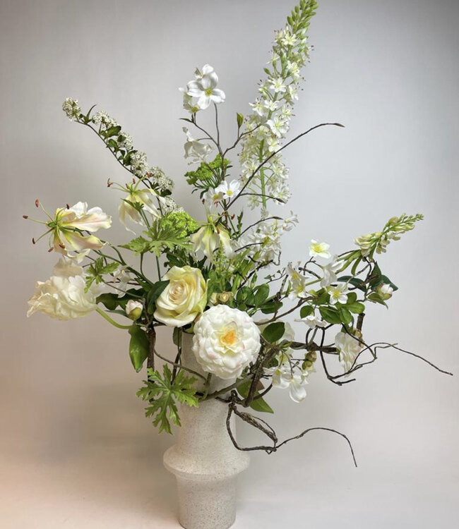 Boeket zijden bloemen "White Lightning" | Witte zijden bloemen